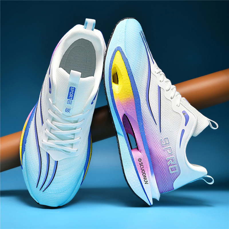 Carbon Plate Marathon Racing Shoes - أحذية جري نسائية جديدة، سطح شبكي
