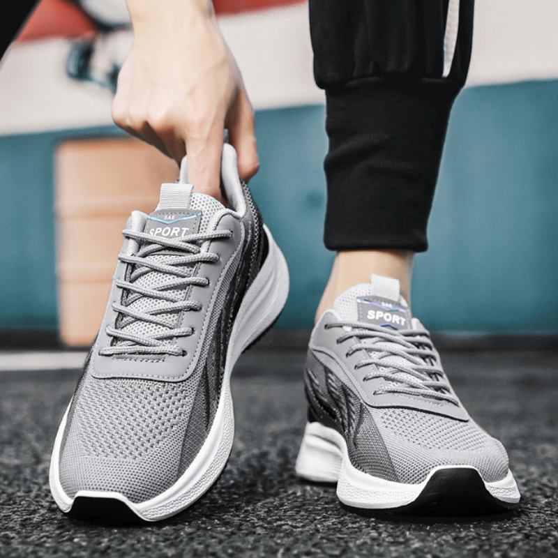 حذاء جري مصمم للرجال يسمح بمرو - مراجعة Knit Fabric Lace Up Sneakers وسعره
