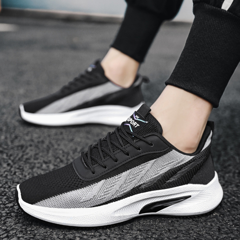 حذاء جري مصمم للرجال يسمح بمرو - مراجعة Knit Fabric Lace Up Sneakers وسعره